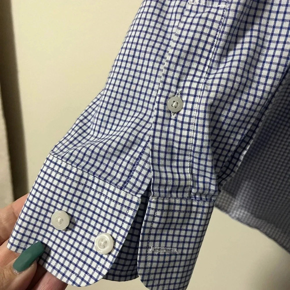 FGCU University Polo button down College logo embroidered Size Medium blue check - Picture 4 of 5